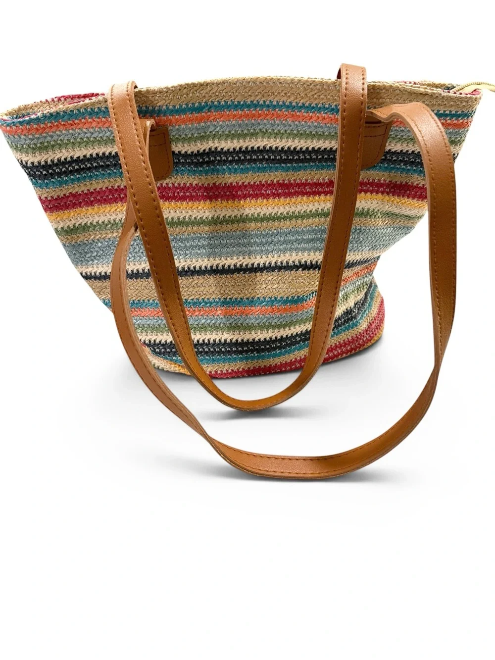 5 for $25!! NWOT Multicolor-ful Rainbow Striped Tote Shopping Beach Bag